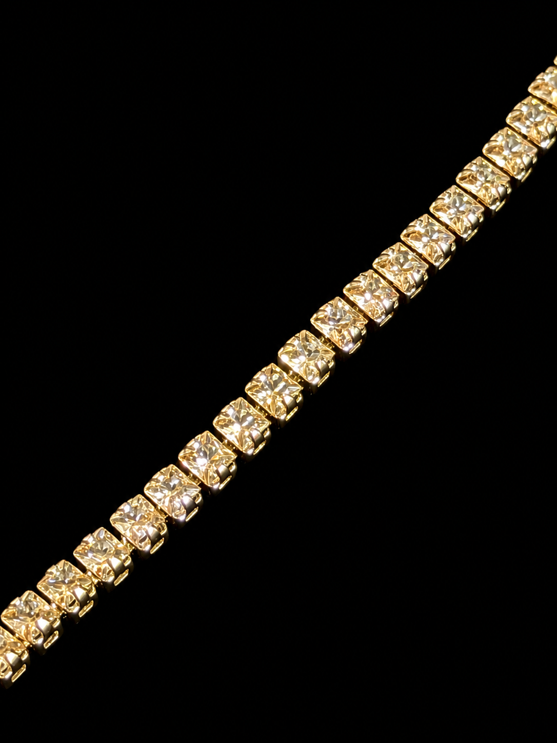 Golden Crystal Tennis Bracelet thumbnail 3